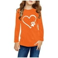 thumbnail image 1 of UQJfacai Girls Long Sleeve Shirts Kids Heart Print Cute Crewneck Tunic Tops Graphic Tees Soft Casual Fall Blouses 3-14 Years, 1 of 5
