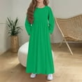 thumbnail image 1 of UQJfacai Girls Maxi Dress Ruffle Long Sleeve Crewneck Fall Dresses with Pockets Kids Casual Holiday Winter Clothes for 4-14 Years, 1 of 6