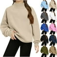 thumbnail image 1 of UQJfacai Girls Mock Neck Sweatshirt Oversized Turtleneck Sweater Fall Winter Long Sleeve Fleece Pullover Tops Trendy Clothes 5-14 Years, 1 of 9