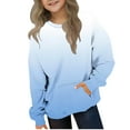 thumbnail image 1 of UQJfacai Girls Oversized Hoodie Casual Gradient Long Sleeve Hooded Sweatshirts Teens Cute Trendy Pullover Tops Kids Loose Fall Warm Preppy Clothes 2-12 Years, 1 of 6