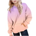 thumbnail image 1 of UQJfacai Girls Oversized Hoodie Casual Gradient Long Sleeve Hooded Sweatshirts Teens Cute Trendy Pullover Tops Kids Loose Fall Warm Preppy Clothes 5-15 Years, 1 of 5