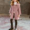 thumbnail image 1 of UQJfacai Girls Pea Coats Kids Wool Blend Collared Trench Coat Fall Winter Single Breasted Raglan Overcoat with Pockets 4-14 Years, 1 of 9