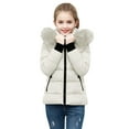 thumbnail image 1 of UQJfacai Girls Quilted Jacket Hooded Padded Winter Coat Casual Outerwear Long Sleeve Zip Up Jacket with Pockets, 1 of 4