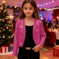 thumbnail image 1 of UQJfacai Girls Sequin Jacket Sparkly Dress Coat Open Front Cropped Cardigan Bolero Shrugs for Party Dance Dresses 4-14 Years, 1 of 9