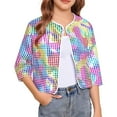 thumbnail image 1 of UQJfacai Girls Sequin Jacket Sparkly Open Front Cropped Cardigan Dress Coat Bolero Shrugs for Party Dance Dresses 2-17 Years, 1 of 4