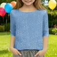 thumbnail image 1 of UQJfacai Girls Sequin Tops Sparkly Casaul Long Sleeve Shirts Kids Spring Summer Cute Lined Crewneck Tunic Blouses Tees 5-15 Years, 1 of 7
