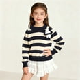 thumbnail image 1 of UQJfacai Girls Striped Sweaters Casual Crewneck Long Sleeve Shirts Fashion Knitted Soft Cozy Pullover Tops Clothes 1-8 Years, 1 of 7