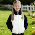 thumbnail image 1 of UQJfacai Girls Winter Coat Kids Patchwork Zip Up Stand Collar Fleece Jacket Color Block Padded Outerwear with Pockets 1-13 Years, 1 of 5