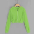 thumbnail image 1 of UQJfacai Girls Zip Up Hoodie Long Sleeve Cropped Sweatshirt Teen Girl Fall Winter Casual Jacket Tops with Pockets 5-14 Years, 1 of 7