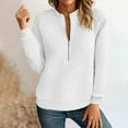 thumbnail image 1 of UQJfacai Half Zip Pullover Women Textured Mock Neck Sweatshirt Crewneck Long Sleeve Shirts Casual Raglan Loose Fit Fall Tops, 1 of 6