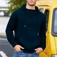 thumbnail image 1 of UQJfacai Hoodies for Men Quarter Button Fleece Pullover Fall Winter Stylish Raglan Long Sleeve Drawstring Hooded Sweatshirt with Pocket, 1 of 5