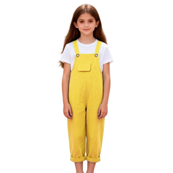 UQJfacai Kids Girls Baggy Overalls Boys Teen Straight Wide Leg Sleeveless Jumpsuits Cute Adjustable Strap Summer Bib Overall 2-16 Years