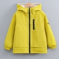 thumbnail image 1 of UQJfacai Kids Rain Jacket Lightweight Waterproof Fleece Lined Hooded Windbreaker with Pockets Trendy Fall Winter Outdoor Raincoats for Boys Girls 4-15 Years, 1 of 7
