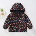 thumbnail image 1 of UQJfacai Kids Rain Jacket Toddler Baby Floral Print Raincoat for Girls Cute Lightweight Waterproof Hooded Zip Windbreaker Coats 1-6 Years, 1 of 9