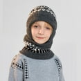 thumbnail image 1 of UQJfacai Kids Winter Beanie Hat Scarf Set for Girls Boys Knit Warm Earflap Hats Neck Warmer 4-10 Years, 1 of 4