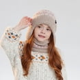 thumbnail image 1 of UQJfacai Kids Winter Beanie Hat Scarf Set for Girls Boys Knit Warm Earflap Hats Neck Warmer 4-10 Years, 1 of 7