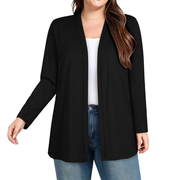 UQJfacai Lightweight Tunic Cardigan For Women Long Sleeve Open Front Cardigans Fall Elegant Outwear