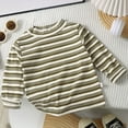 thumbnail image 1 of UQJfacai Little Girls Long Sleeve Tee Shirts Striped Mock Neck Layering Pullover Toddler Kids Comfy Soft Slim Fit Stretchy Tops 1-13 Years, 1 of 4