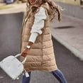 thumbnail image 1 of UQJfacai Long Puffer Vest Women Sleeveless Hooded Winter Coats Warm Quilted Vests Button Down Puffy Jacket Fall Casual Outerwear, 1 of 8