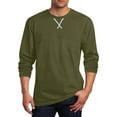 thumbnail image 1 of UQJfacai Long Sleeve Shirts for Men Casual Solid Color Crewneck Basic Tee Tops Lightweight Gym Workout Athletic T-Shirts M-5XL, 1 of 5