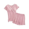 thumbnail image 1 of UQJfacai Maternity Clothes Short Sleeve Pregnancy Nursing Pajamas Sets Sleepwear Lounge 2 Piece Matching Outfits Set M-2XL, 1 of 8