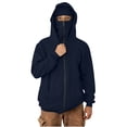 thumbnail image 1 of UQJfacai Mens Balaclava Hoodie with Face Mask Zip Up Ski Mask Jacket Fall Winter Wind-Resistant Double Hooded Sweatshirt with Pockets, 1 of 9