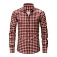 thumbnail image 1 of UQJfacai Mens Button Down Shirts Wrinkle Free 4-Way Stretch Plaid Print Long Sleeve Dress Shirt Business Casual Blouse XS-3XL, 1 of 4