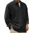 thumbnail image 1 of UQJfacai Mens Corduroy Button Down Shirts Jackets Casual Oversized Long Sleeve Shacket Spring Collared Lightweight Overshirts S-5XL, 1 of 7