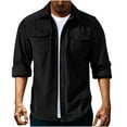 thumbnail image 1 of UQJfacai Mens Corduroy Shirts Jacket Button Down Long Sleeve Work Shirts Casual Collared Shackets Overshirts with Flap Pockets, 1 of 9