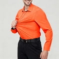 thumbnail image 1 of UQJfacai Mens Dress Shirts Stretch Wrinkle-Free Long Sleeve Formal Shirt Fall Winter Business Casual Lapel Collar Button Down Shirts, 1 of 6