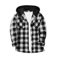 thumbnail image 1 of UQJfacai Mens Flannel Hoodie Shirts Casual Button Down Plaid Shirt Jackets for Men Long Sleeve Stylish Hooded Outerwear with Pockets, 1 of 6