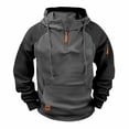 thumbnail image 1 of UQJfacai Mens Fleece Hoodie Casual Raglan Long Sleeve Quarter Zipper Pullover Sweatshirts Workout Running Active Hoodies with Pockets, 1 of 3