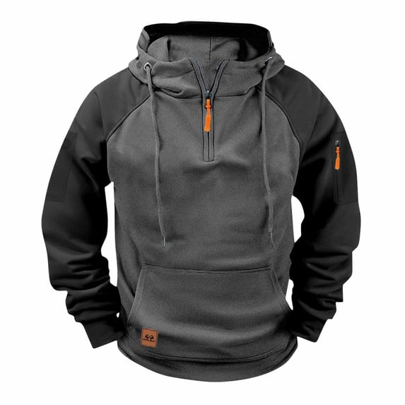 UQJfacai Mens Fleece Hoodie Casual Raglan Long Sleeve Quarter Zipper Pullover Sweatshirts Workout Running Active Hoodies with Pockets