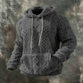 thumbnail image 1 of UQJfacai Mens Fuzzy Sherpa Hoodie Pullover Long Sleeve Sweatshirts with Pocket Fall Winter Sofy Cozy Hooded Textured Outerwear, 1 of 7