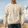thumbnail image 1 of UQJfacai Mens Fuzzy Sherpa Sweatshirt Casual Long Sleeve Crewneck Sweater Cozy Fall Winter Warm Pullover Tops with Pocket S-3XL, 1 of 6