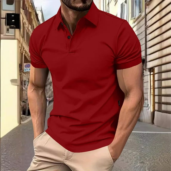 UQJfacai Mens Golf Shirts Quick Dry Moisture Wicking Performance Short Sleeve Collared Shirts for Casual Athletic Business S-3XL