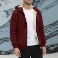 thumbnail image 1 of UQJfacai Mens Sherpa Lined Hoodie Full Zip Fleece Sweatshirts Fall Winter Soft Warm Long Sleeve Hooded Jacekt Coats Casual Outerwaer, 1 of 6