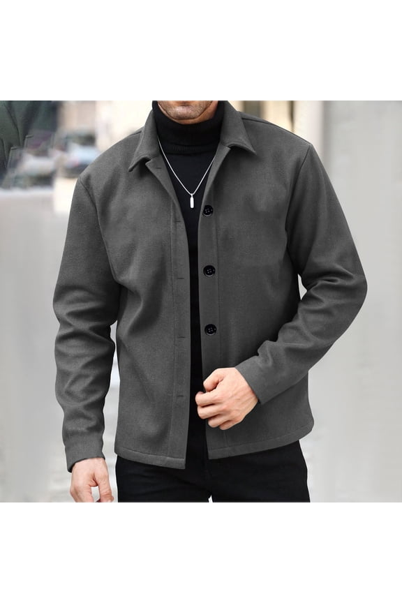 Mens Shirt Jacket Wool Blend Long Sleeve Shacket Jackets Casual Stylish Fall Winter Collared Button Down Coats Outerwear