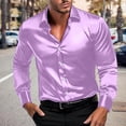 thumbnail image 1 of UQJfacai Mens Silk Satin Dress Shirts Shiny Long Sleeve Button Down Shirt Formal Casual Business Prom Party Wedding Shirt S-5XL, 1 of 9