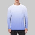 thumbnail image 1 of UQJfacai Mens Sun Protection UPF 50+ Shirts Gradient Long Sleeve Swim Rash Guard Running Athletic UV Fish Hiking Shirt S-5XL, 1 of 5