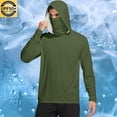 thumbnail image 1 of UQJfacai Mens Sun Shirt UPF 50+ Fishing Long Sleeve Hooded Rash Guard Hiking Swimming Running UV Protection Hoodie S-5XL, 1 of 7