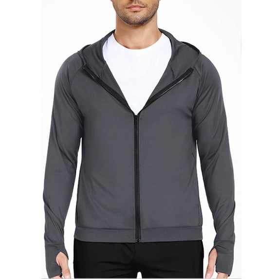 UQJfacai Mens Windbreak Lightweight Quick Dry Running Jackets with Pockets Workout Track Hoodie Athletic Gym Sweatshirts M-3XL