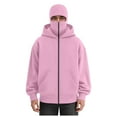 thumbnail image 1 of UQJfacai Mens Zip Up Hoodie with Face Mask Fashion Double Hooded Ski Masked Hoodies Oversized Sweatshirt Fall Winter Y2k Jacket, 1 of 3