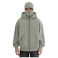 thumbnail image 1 of UQJfacai Mens Zip Up Hoodie with Face Mask Fashion Double Hooded Ski Masked Hoodies Oversized Sweatshirt Fall Winter Y2k Jacket, 1 of 3