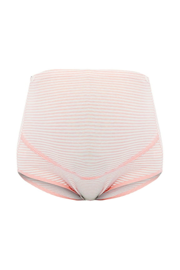 Plus Size Maternity Shapewear Pregnancy Striped Seamless Belly Support Underwear Soft Over Bump High Waist Panties M-5XL