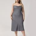 thumbnail image 1 of UQJfacai Plus Size Satin Nightgowns for Women Silk Midi Slip Dress with Built In Bra Spaghetti Strap V Neck Night Dresses Sleepwear XL-5XL, 1 of 4