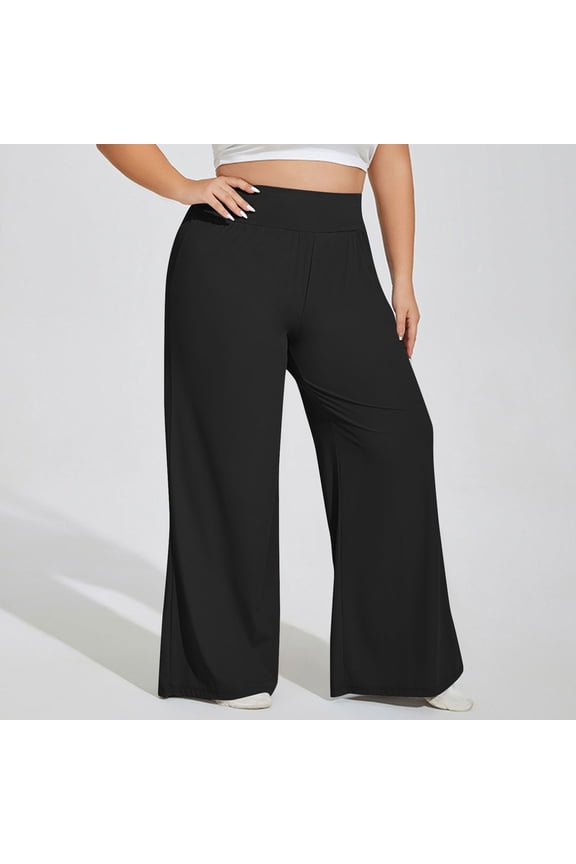 Plus Size Wide Leg Leggings for Women High Waisted Tummy Control Butt Lifting Soft Strechy Running Gym Workout Yoga Pants
