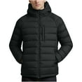 thumbnail image 1 of UQJfacai Puffer Jacket Men Lightweight Insulated Winter Warm Hooded Quilted Puffy Coat Outerwear with Pockets Travel Camping, 1 of 8