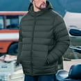 thumbnail image 1 of UQJfacai Puffer Jacket Men Lightweight Winter Warm Outerwear Insulated Hooded Quilted Puffy Coat with Pockets Travel Camping, 1 of 9