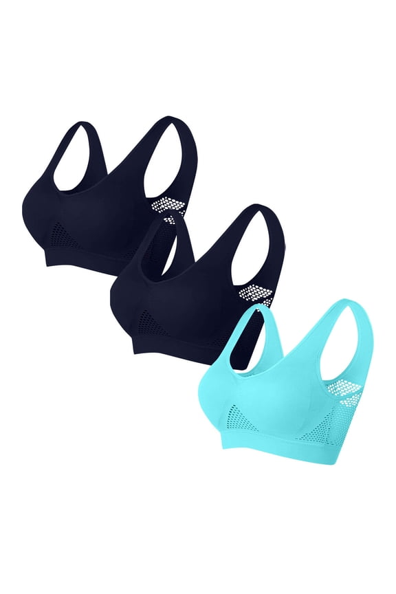 Sports Bras for Women 3 Pack Plus Size High Support Comfy Anti Sagging Mesh Bra with Cooling Lift-Up Athletic Outfit XXXXXL